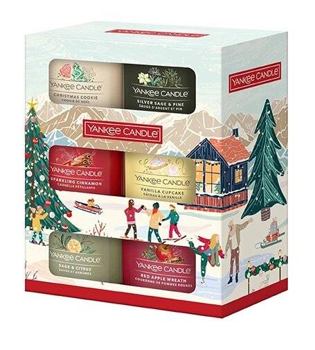 Geschenkset mit Votivkerzen aus Glas 6 x 37 g