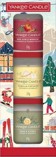 Weihnachtsfeier Votivkerzen aus Glas, Geschenkset, 3 x 37 g