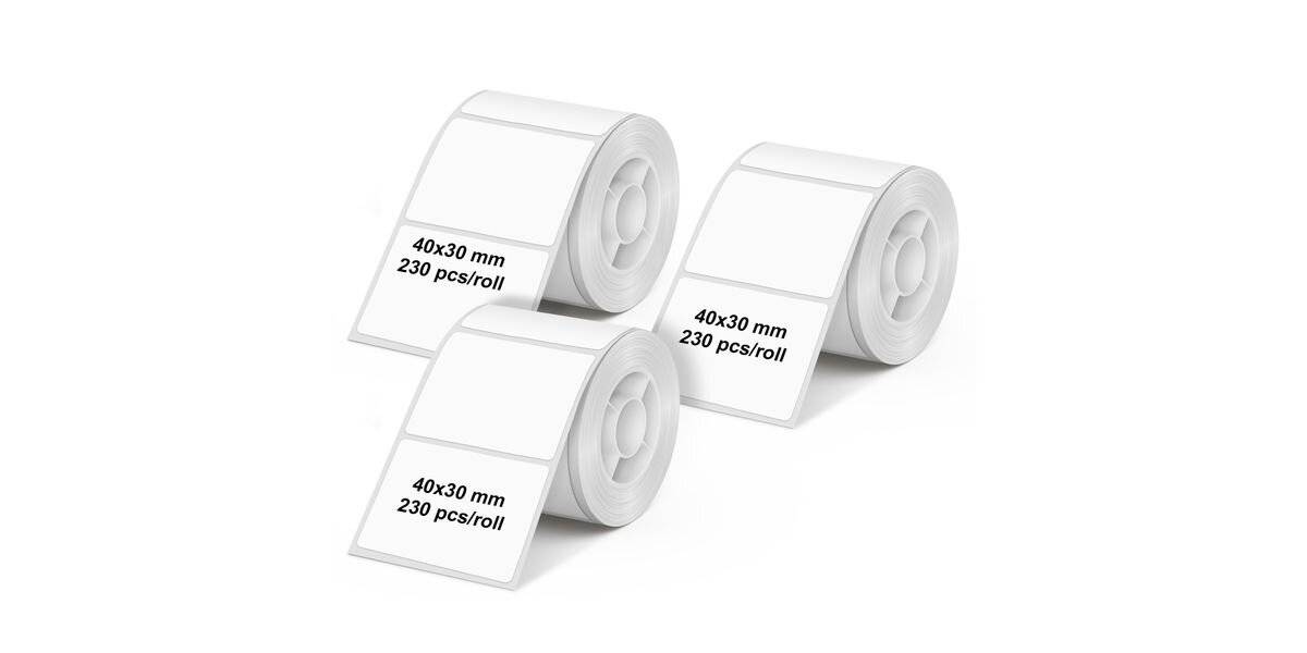 1x3 Olympia Etikettenrolle 40 mm x 30 mm weiß (690 Stück)