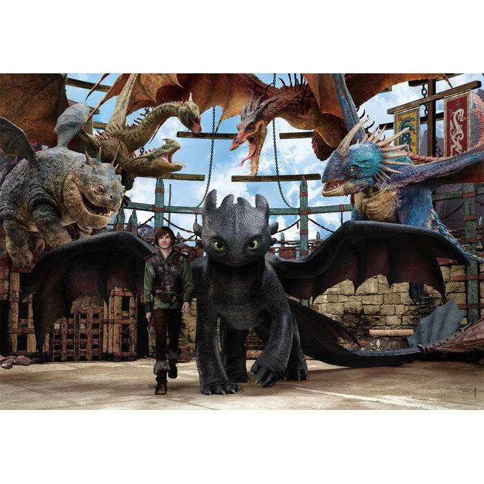 Wie trainiere ich deinen Drachen? 104-teiliges Puzzle