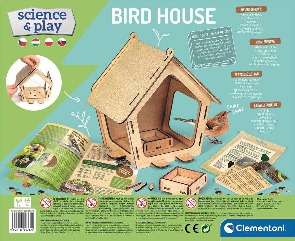 Farbe Ornithologist Vogelhaus-Bastelset Clementoni