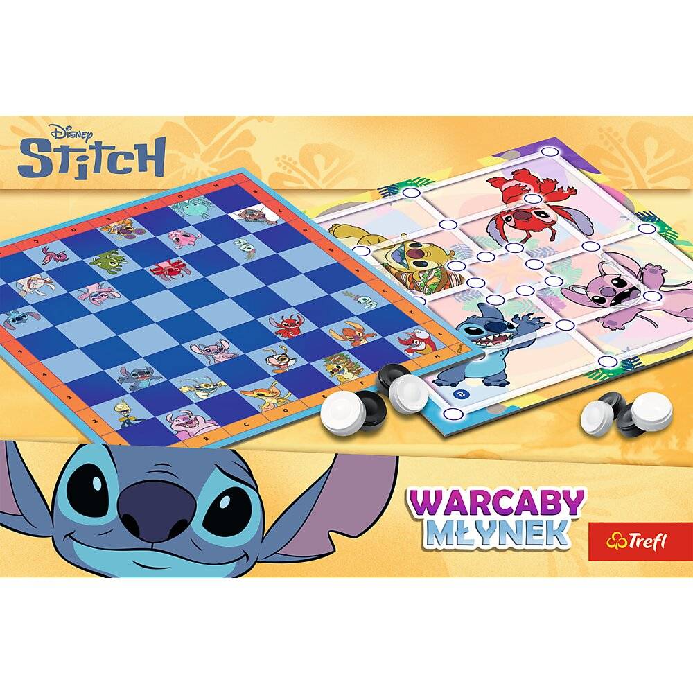 Dame- und Mühlenspiel Lilo und Stitch Trefl 02799