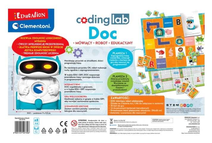 DOC Interaktiver Lernroboter für Kinder Polnische Sprachversion Clementoni 50730