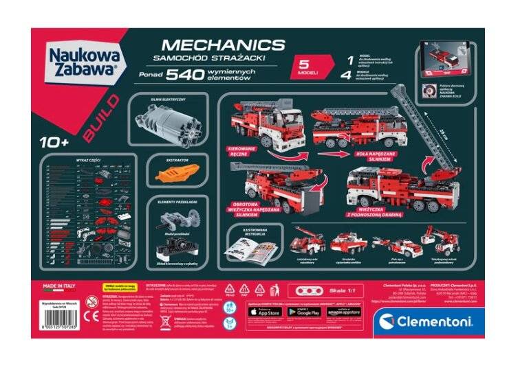 Wissenschaftlicher Spaß Mechanik-Labor: Feuerwehrwagen Polnische Sprache Clementoni 50728