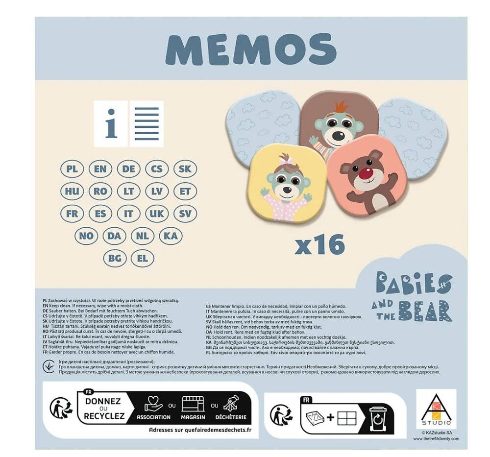 Kinderspiel Memos Bobaski und Bär Trefl 02891