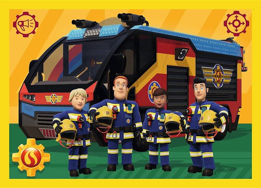 Puzzle - 4-in-1 (35, 48, 54, 70) - Feuerwehrmann im Einsatz - Fireman Sam - Trefl 34348