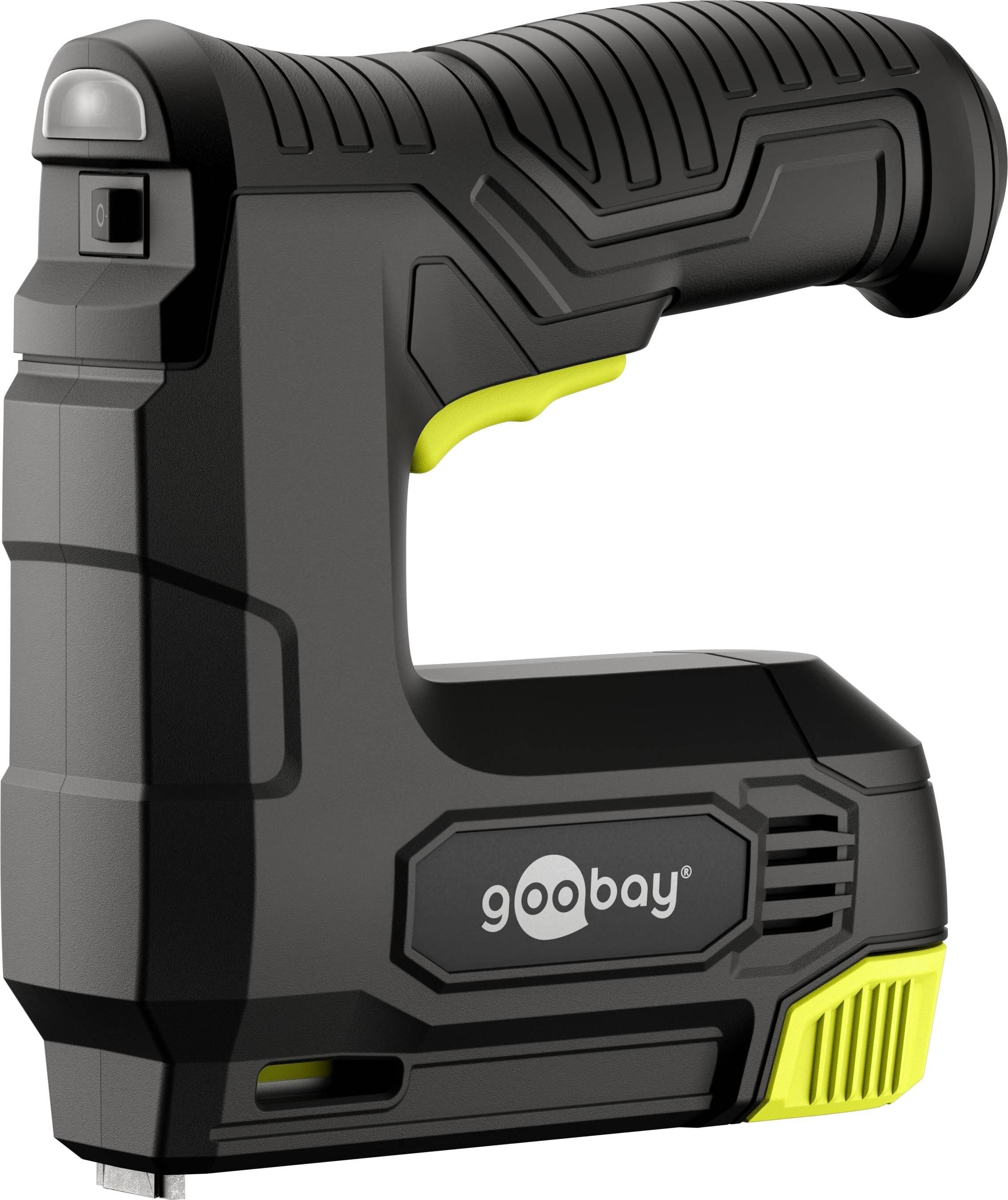 Goobay Tools Goobay Tools 2in1 Elektrotacker-Set mit Akku, 30 Klammern pro Min, 100 Schuss Magazin, 1,5Ah