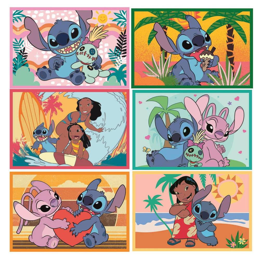 6 Würfelbau-Puzzle DISNEY STITCH | Clementoni 40905 | 2+