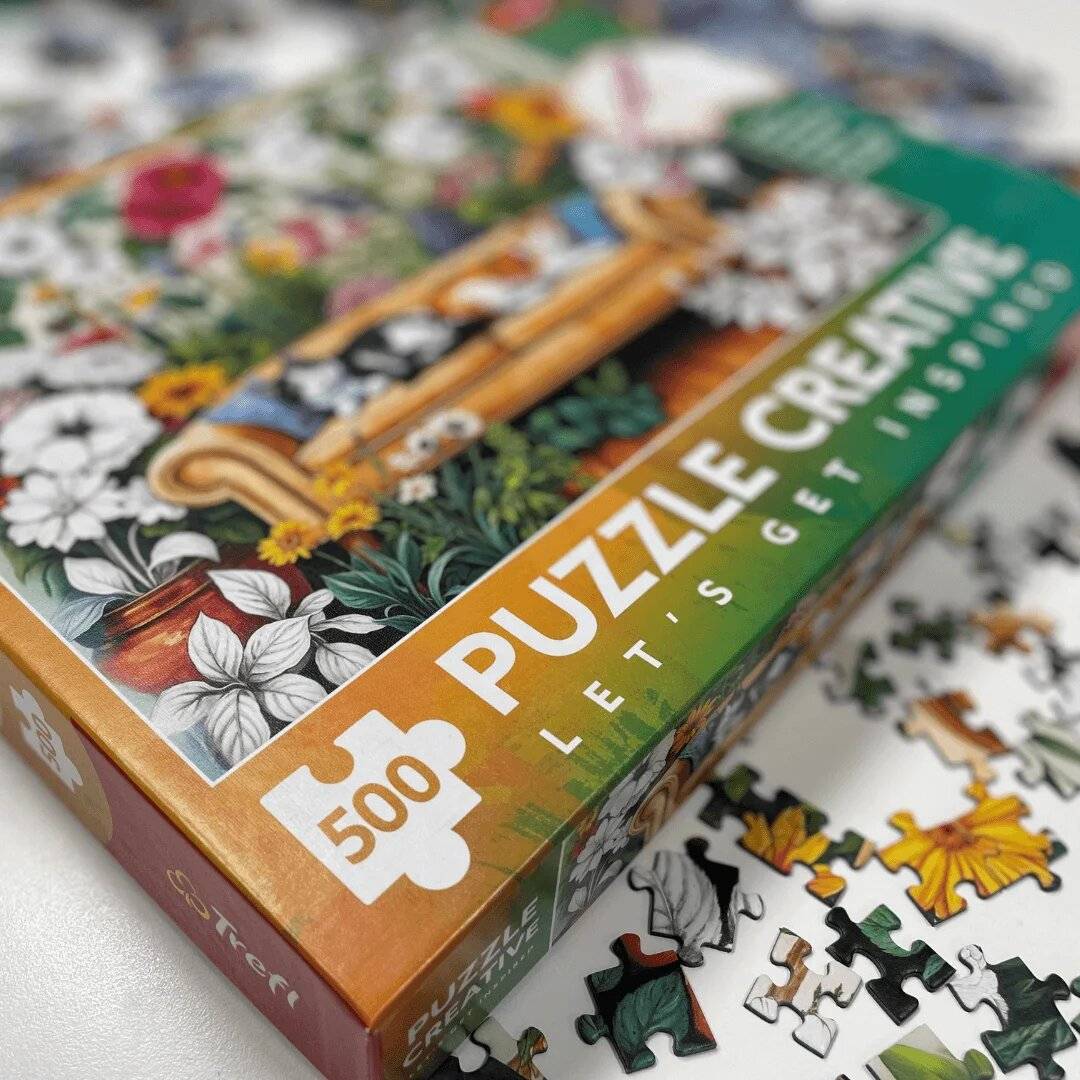 Puzzle - 500 Teile - Puzzle Creative - Katzen-Orangerie - Trefl 37562