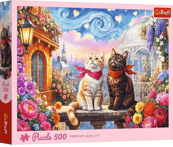 Puzzle - 500 - Zakochane mruczki - Verliebte Kätzchen - Trefl 37553