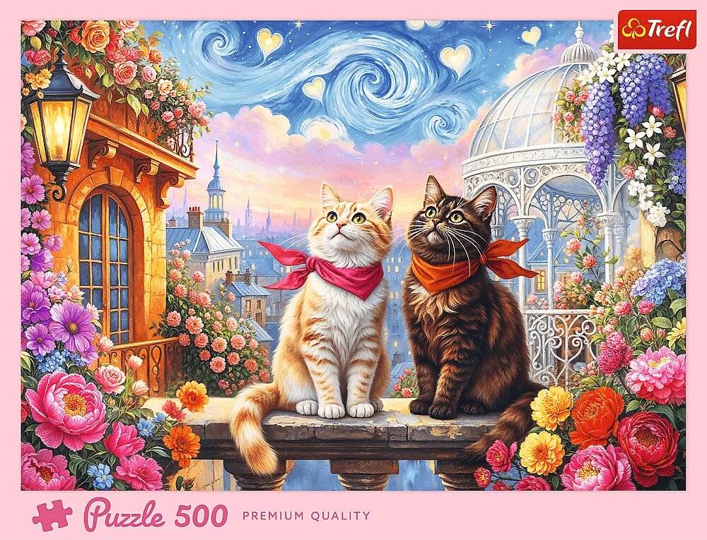 Puzzle - 500 - Zakochane mruczki - Verliebte Kätzchen - Trefl 37553