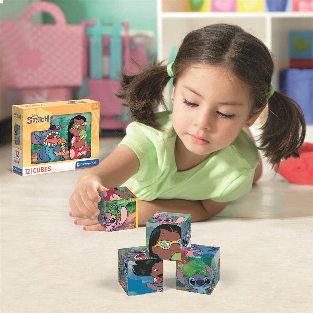 Puzzle 12 Würfelblöcke DISNEY STITCH Clementoni 41347