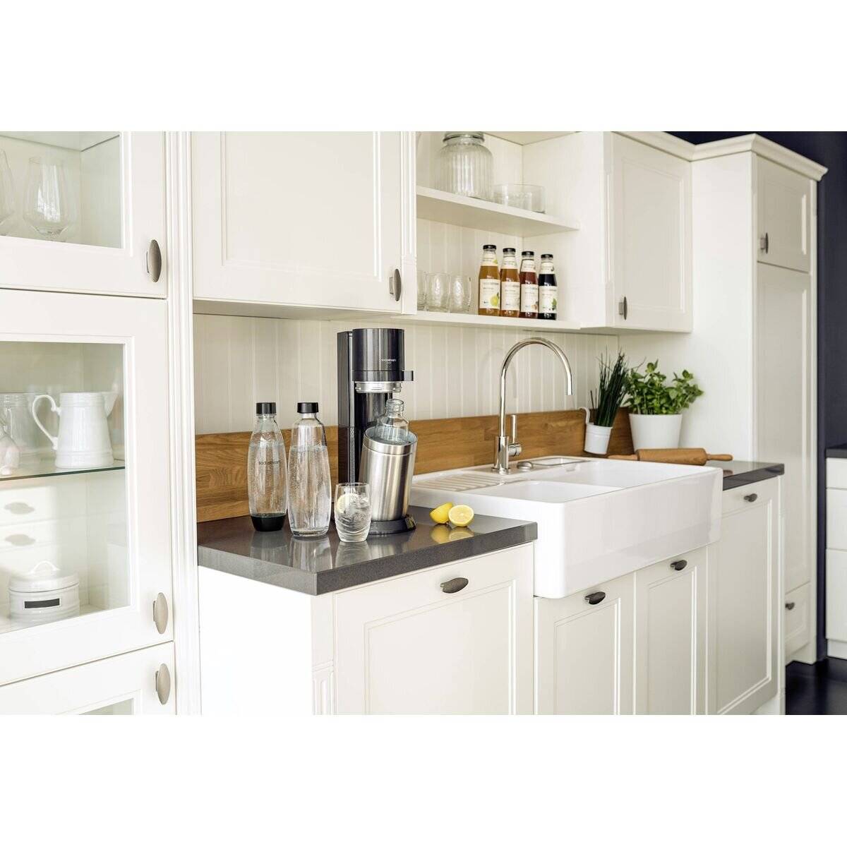 SodaStream Soda Maker DUO black Schwarz QC incl 1 Glas- Glas & 1 PET-Bottle PETBottle (1016812411)