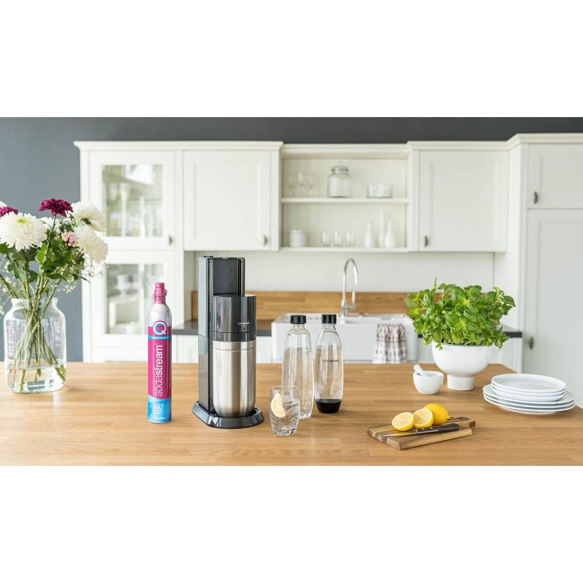 SodaStream Soda Maker DUO black Schwarz QC incl 1 Glas- Glas & 1 PET-Bottle PETBottle (1016812411)