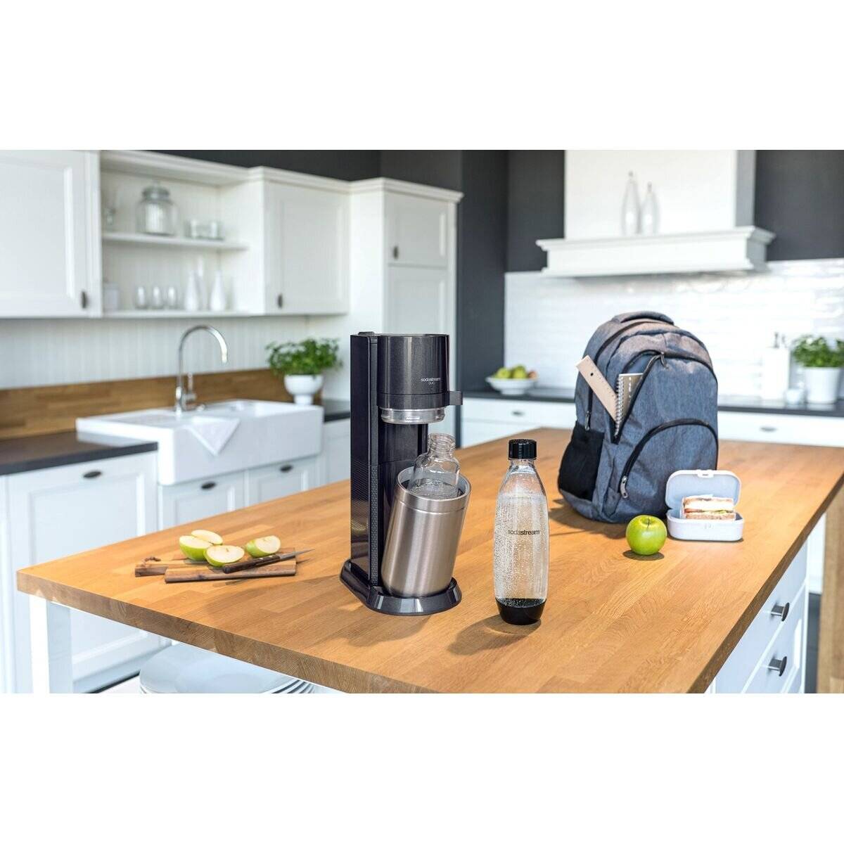 SodaStream Soda Maker DUO black Schwarz QC incl 1 Glas- Glas & 1 PET-Bottle PETBottle (1016812411)