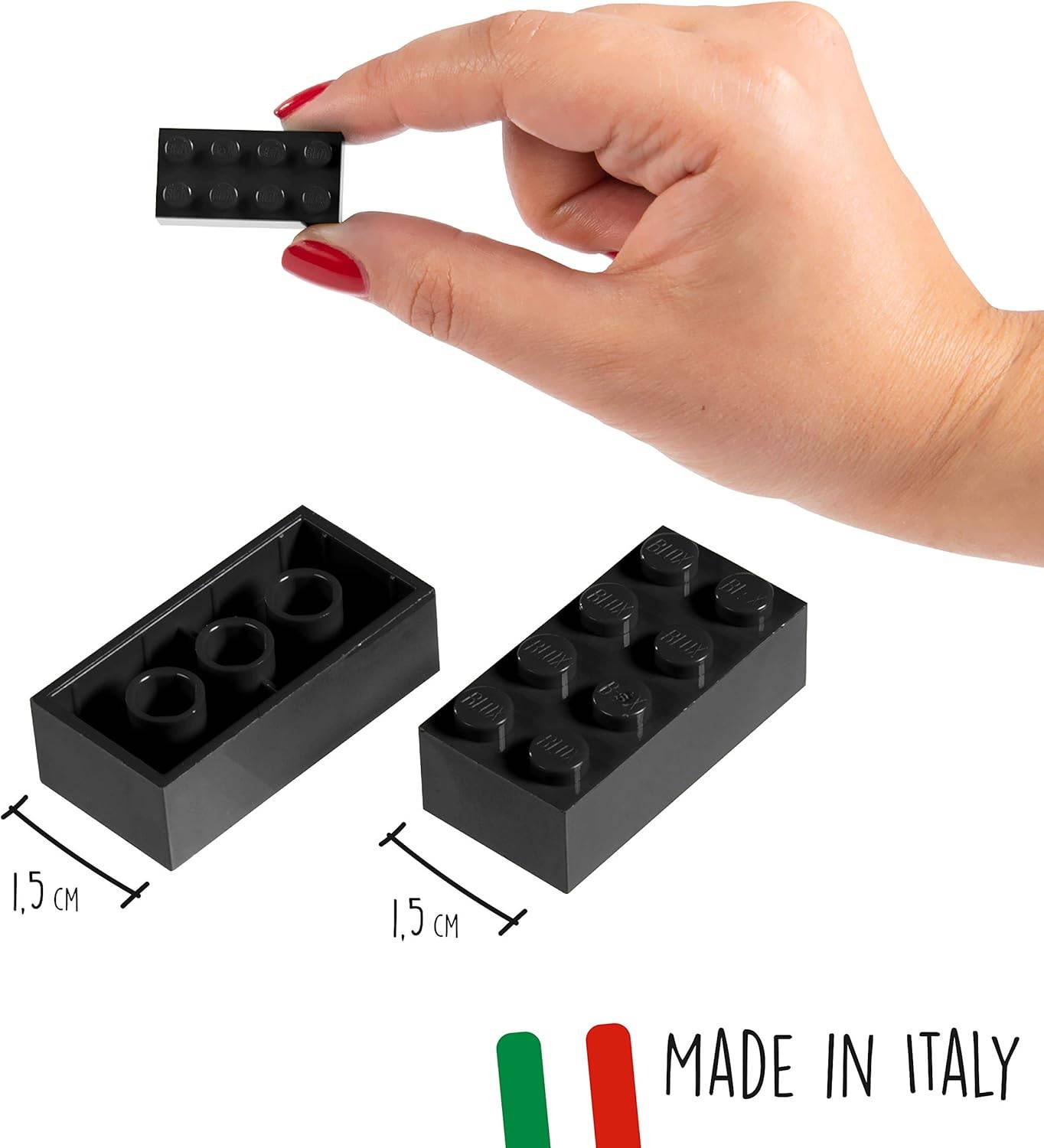 Androni 104118935 - Blox 500 schwarze 8er Steine lose