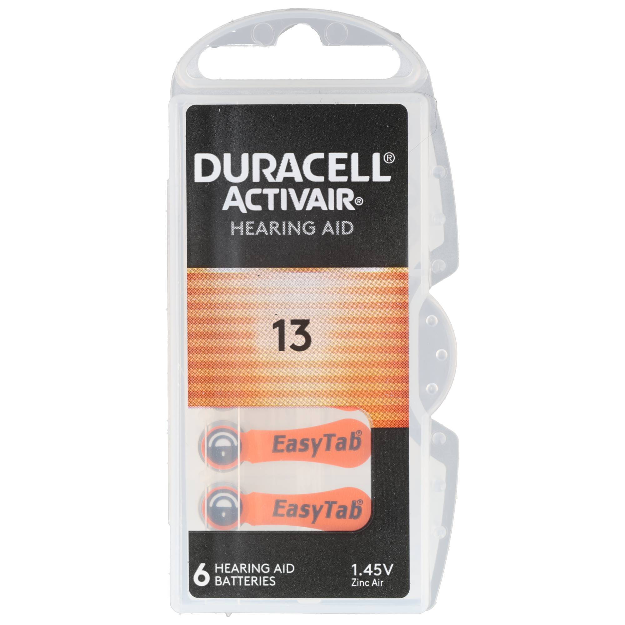 Duracell Batterie Zinc Air, 13, 1.45V Activair, Retail Blister (6-Pack)