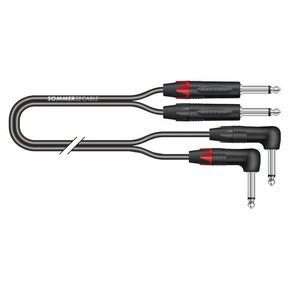 Stereo-Keyboardkabel SC-Onyx, 1 x 0,25 mm² | Klinke / Klinke 90⁰, NEUTRIK®