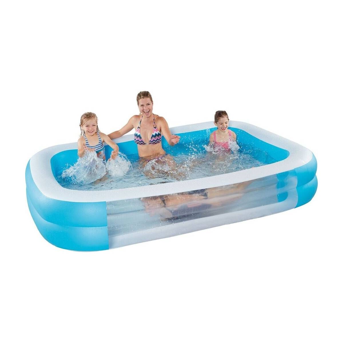 Planschbecken Family Pool 262x175x50cm Sichtfenster Garten Pool Kinderpool