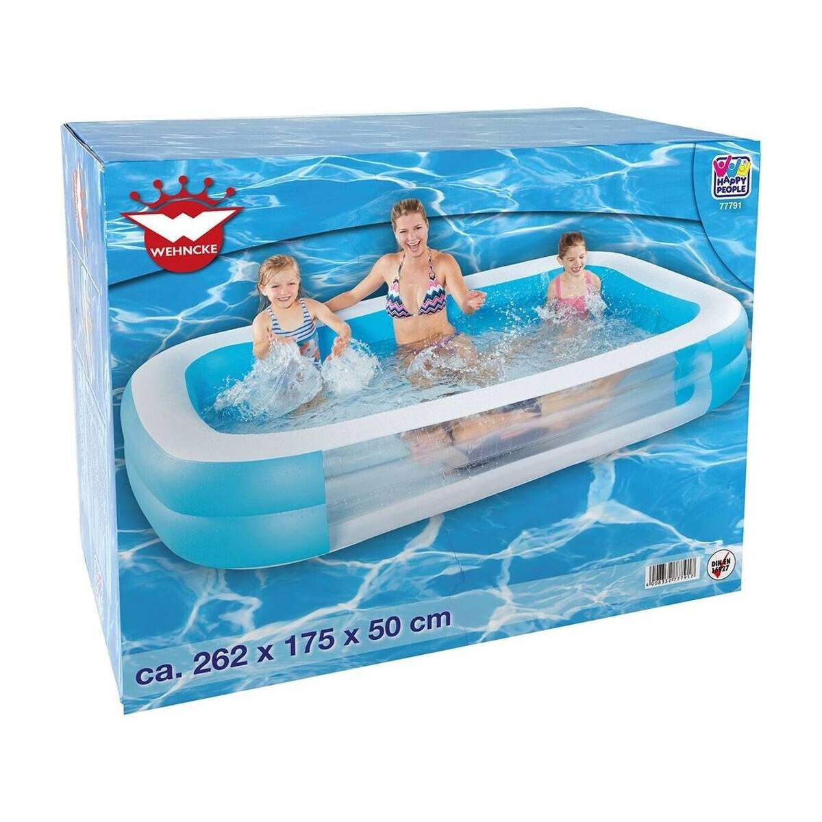 Planschbecken Family Pool 262x175x50cm Sichtfenster Garten Pool Kinderpool