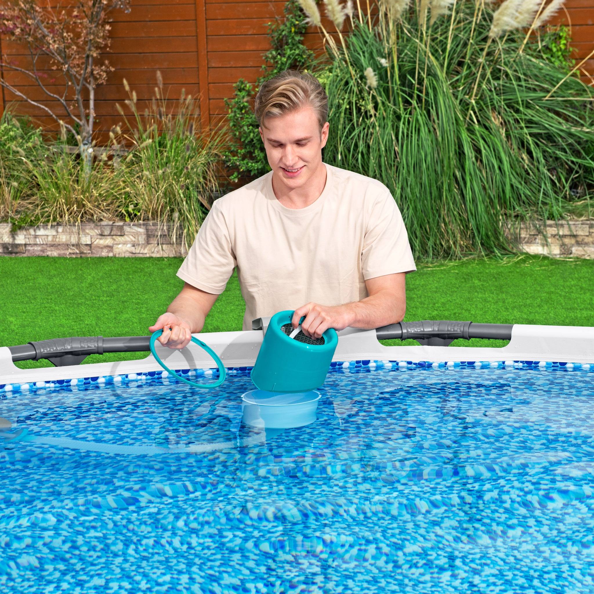 Bestway Poolpflege Poolsauger Set AquaClean Deluxe Set Kescher Skimmer Reinigung