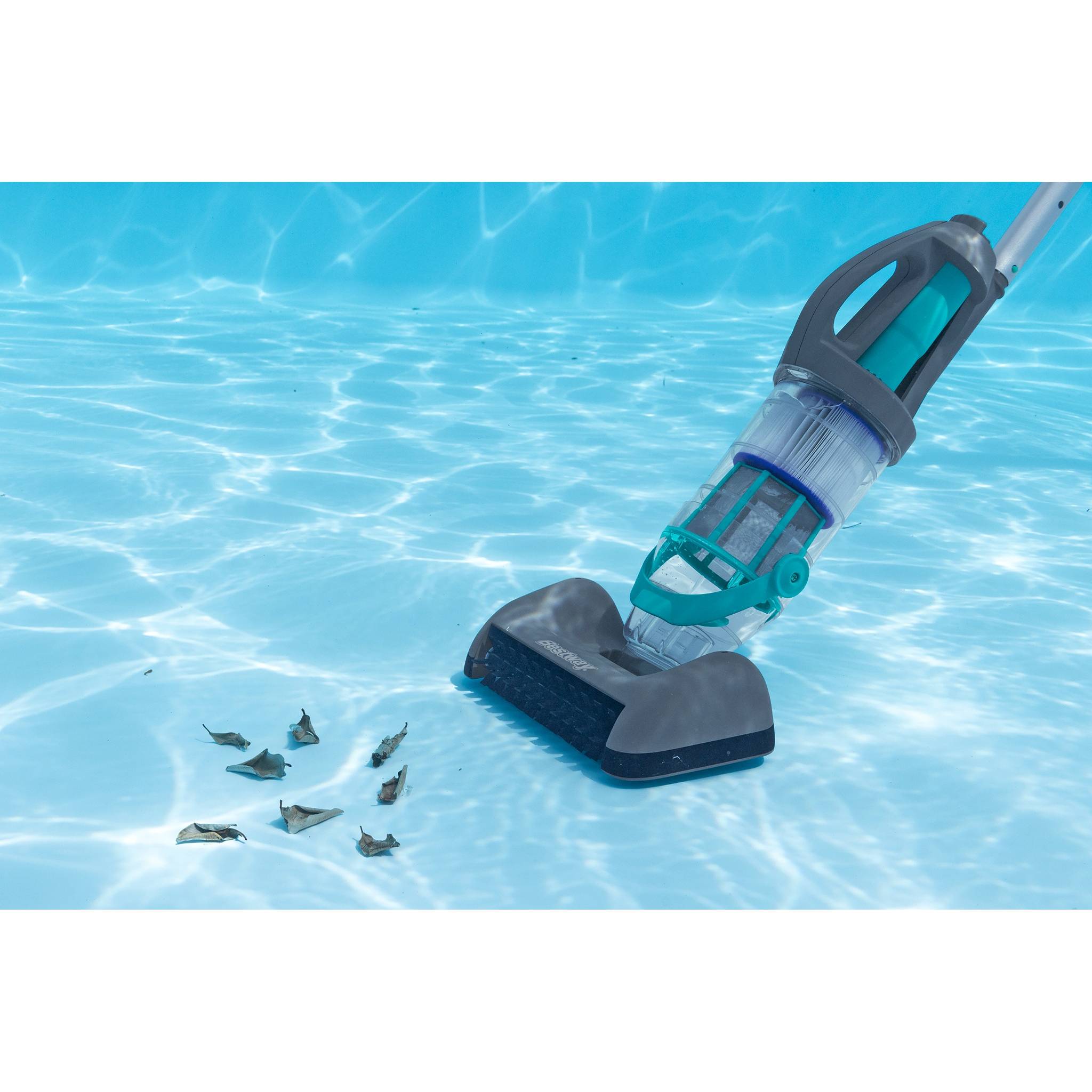 Bestway Poolstaubsauger mit LED-Lichtleisten Grau 610 cm ABS und Stahl