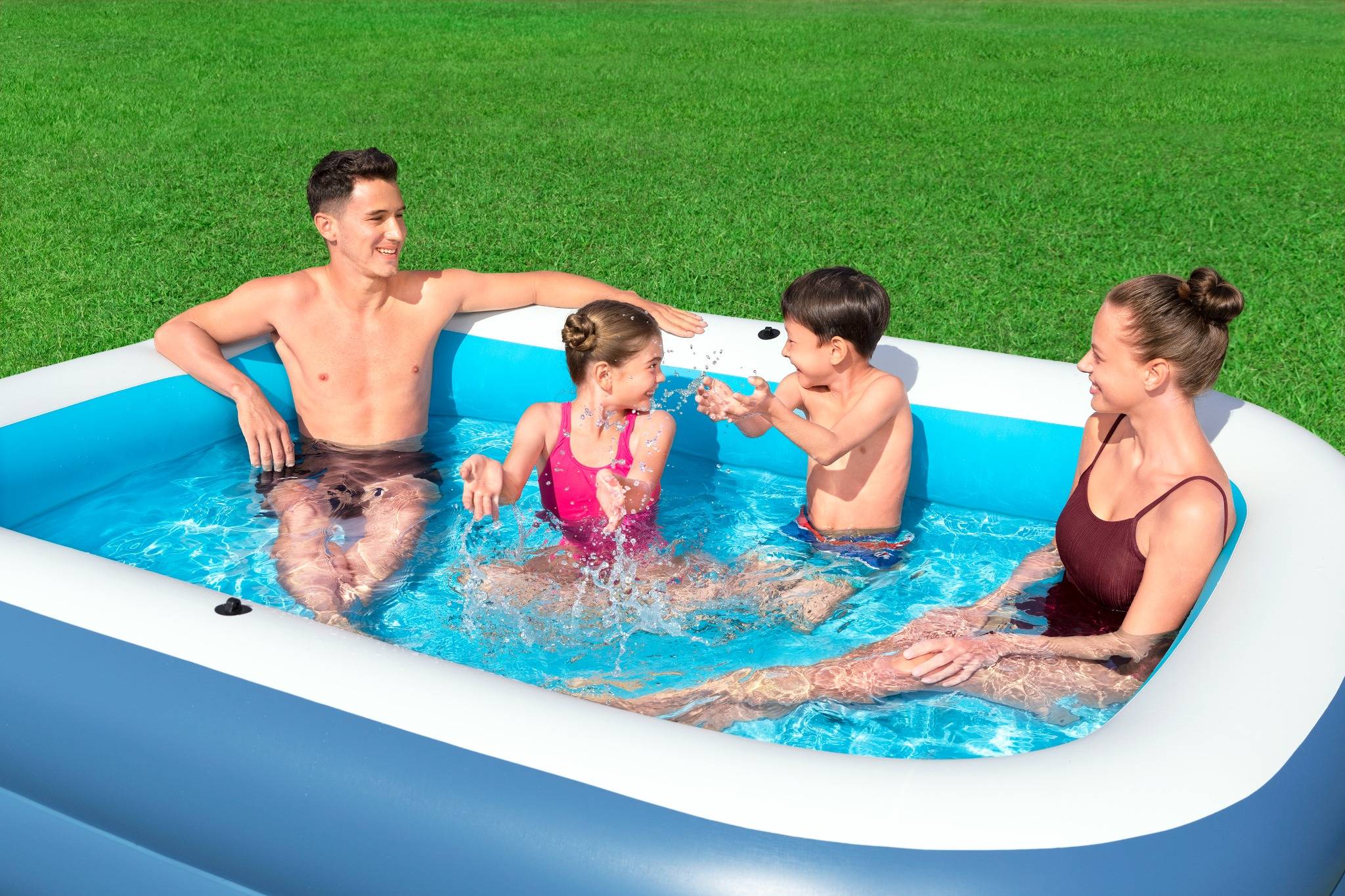 Bestway Family Pool Summer Bliss mit Sonnendach 254x178x140cm Planschbecken
