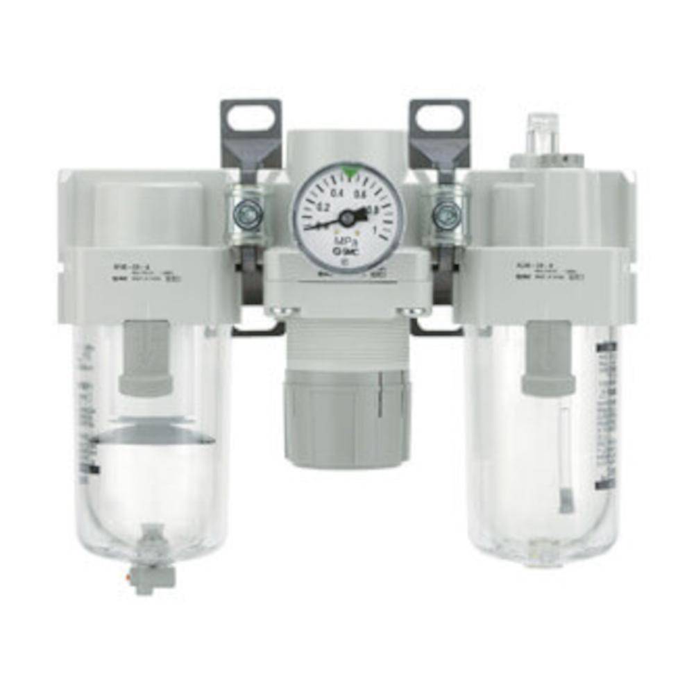 SMC Kombinierte Wartungseinheit Luftfilter + Regler + Öler AC10-M5-A - Anschluss M5 - ohne automatischen Kondensatablass und Manometer - Preis per