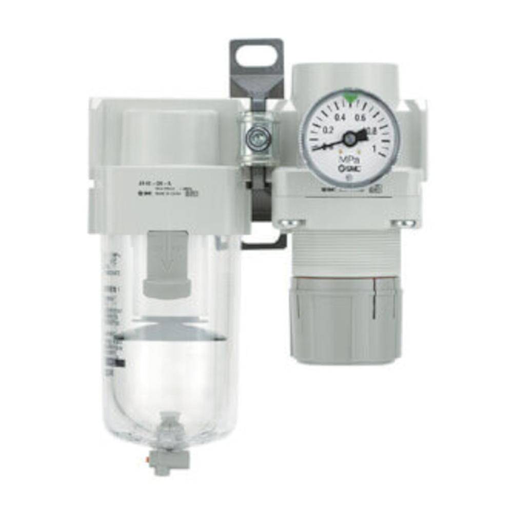 SMC Kombinierte Wartungseinheit Luftfilter + Regler AC10B-M5-A - Anschluss M5 - ohne automatischen Kondensatablass und Manometer - Preis per Stück