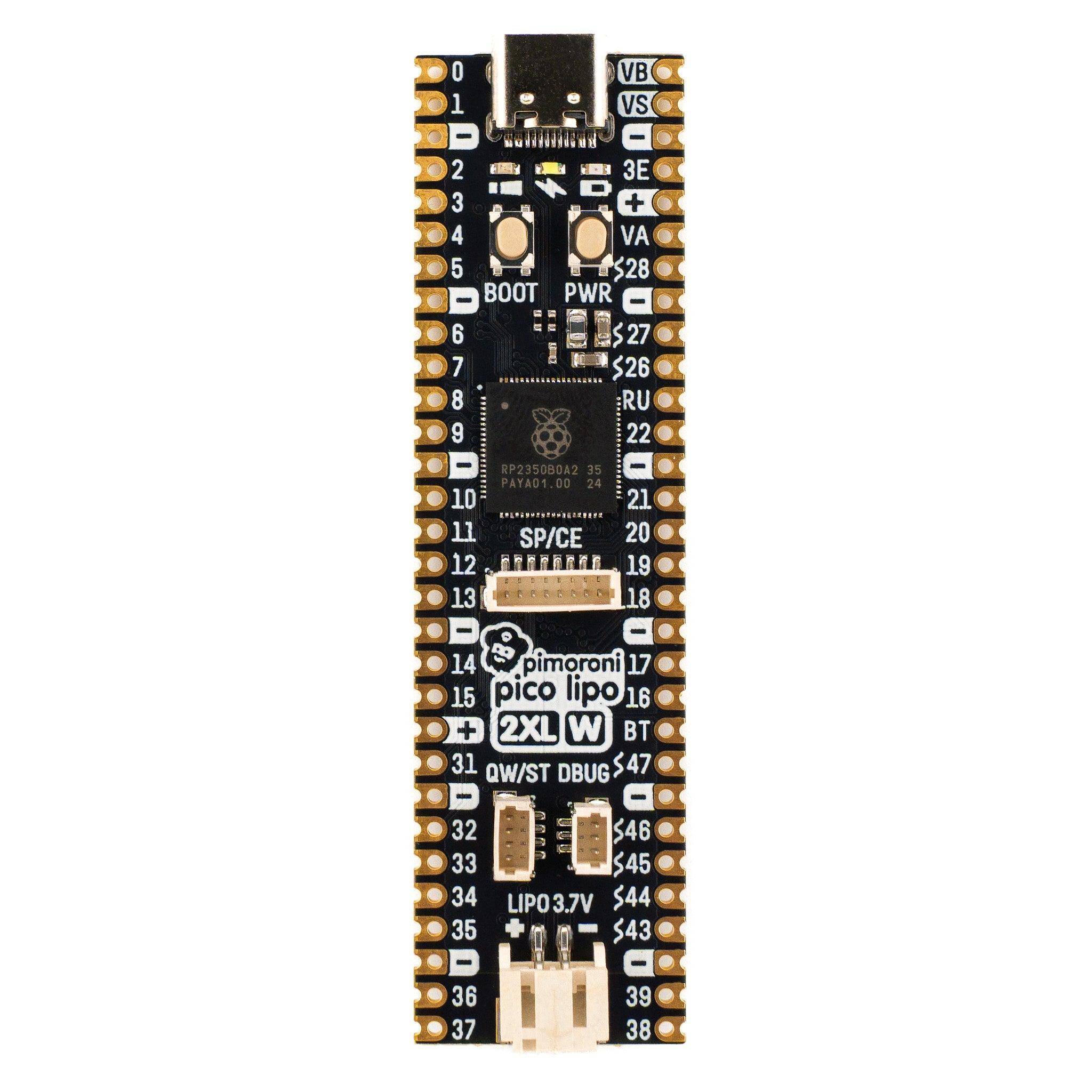 Pimoroni Pico LiPo 2 XL W 16MB Flash, 8MB PSRAM, WLAN Bluetooth, 40 GPIOs, USB-C, 600mA, 3,3V