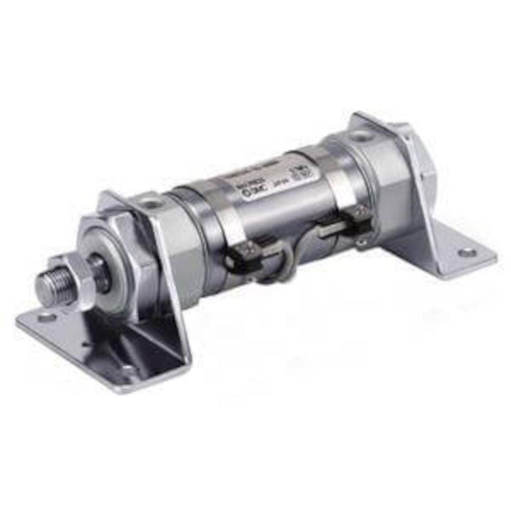 SMC Druckluftzylinder CDM3E20-100 - kurze Ausführung - doppeltwirkend - elastische Dämpfung - mit Gegenlager - Ø 20 mm - Hub 100 mm