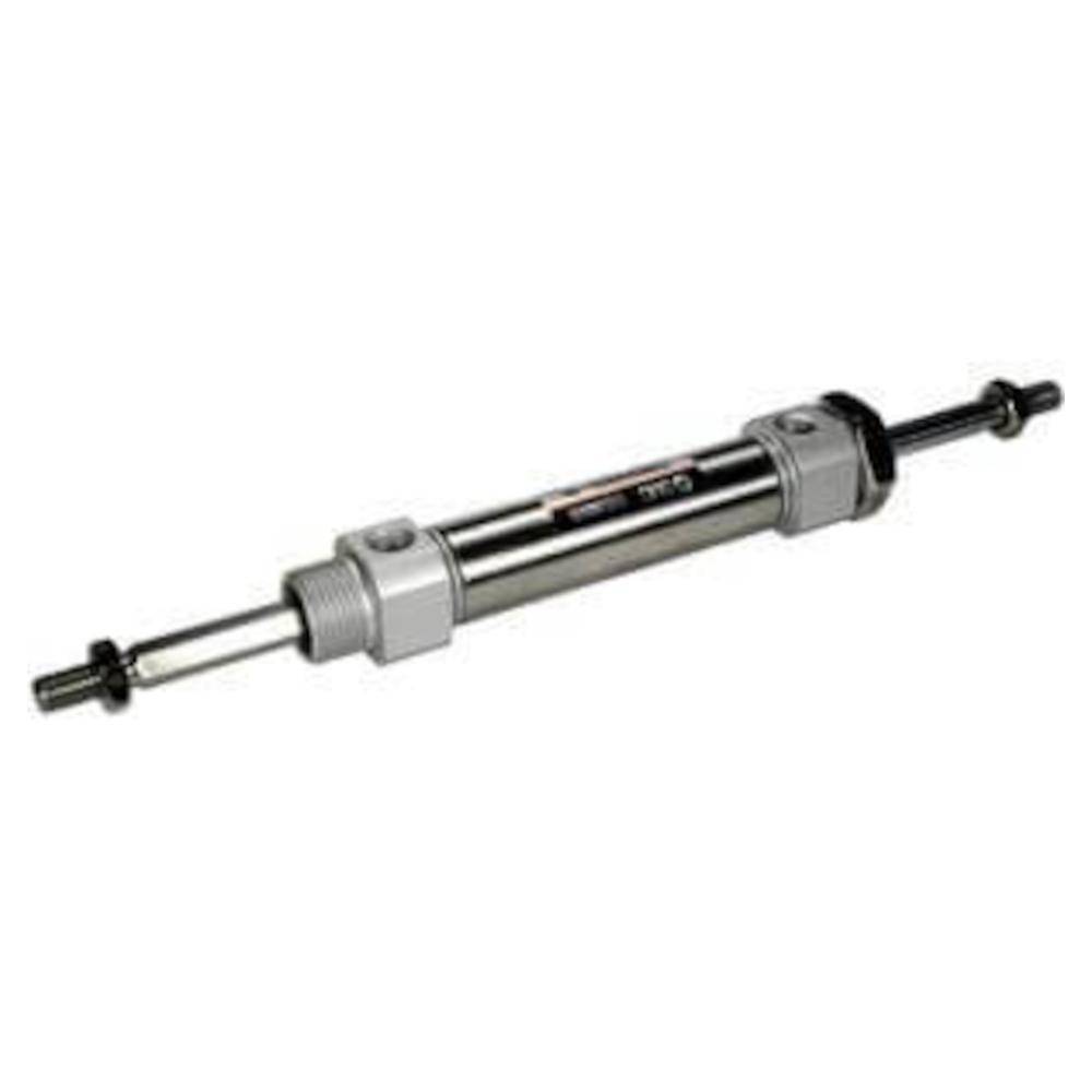 SMC Druckluftzylinder CDM2KWB25-50AZ - doppeltwirkend - mit Magnet - pneumatische Dämpfung - verdrehgesichert - durchgehende Kolbenstange - Ø 25 mm