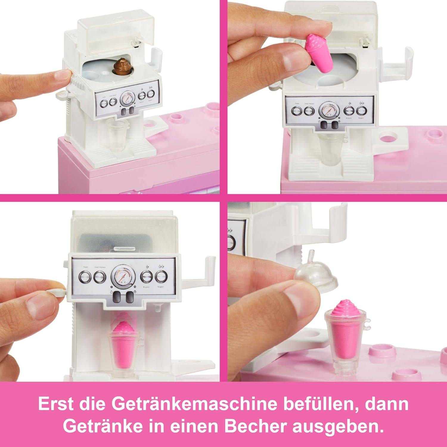 Barbie Naschcafé Spielset Barista Puppe über 12 Zubehörteilen HXN94 ab 3 Jahre