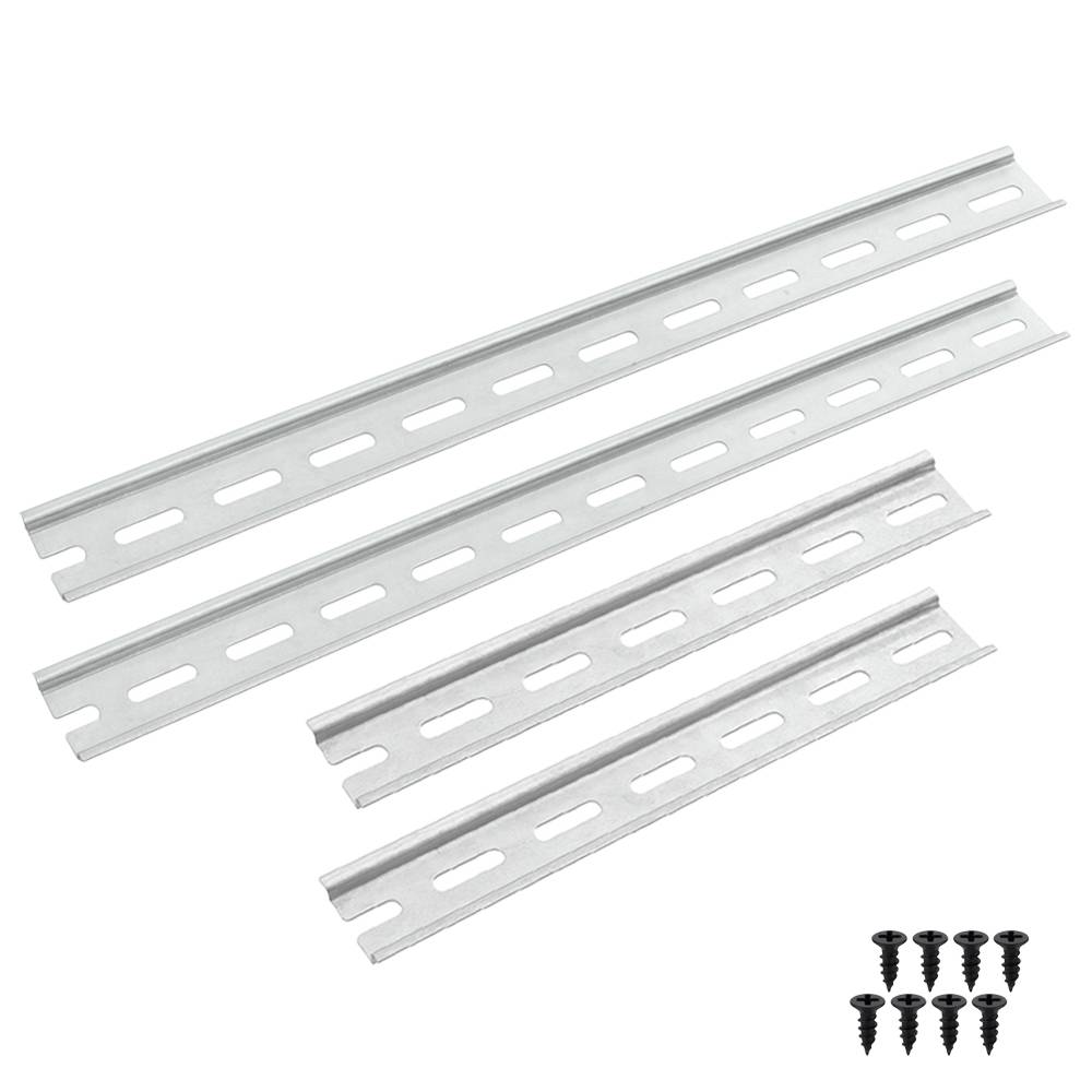 Offgridtec 4-tlg. Alu DIN-Schienen-Set – 2x20 + 2x30 cm, 35 mm breit, 7,5 mm hoch, 1,2 mm stark, Schaltschrank