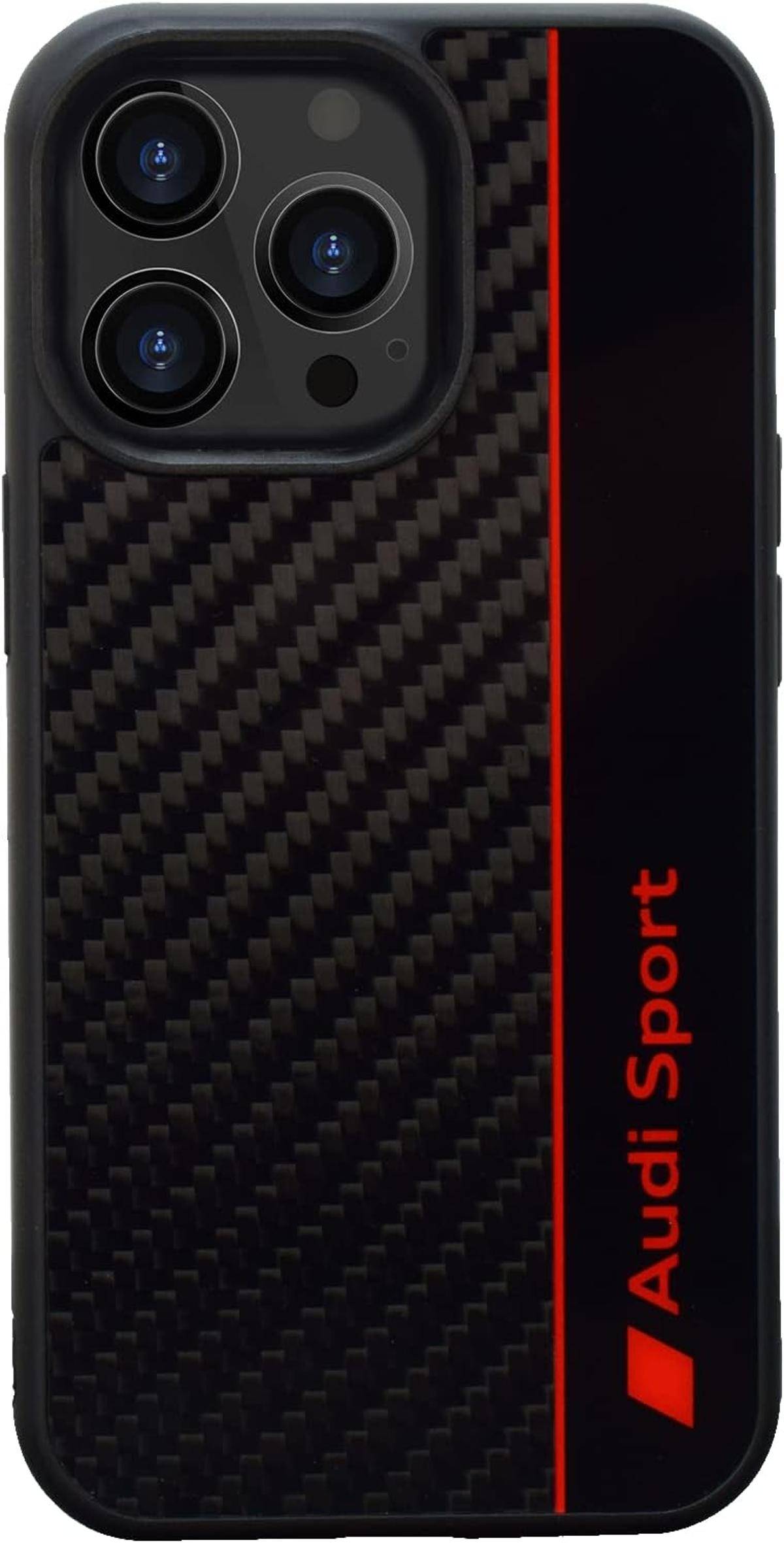 Audi Sport Handyhülle iPhone 15 Pro Max Stoßabsorbierende Hülle schwarz Carbon