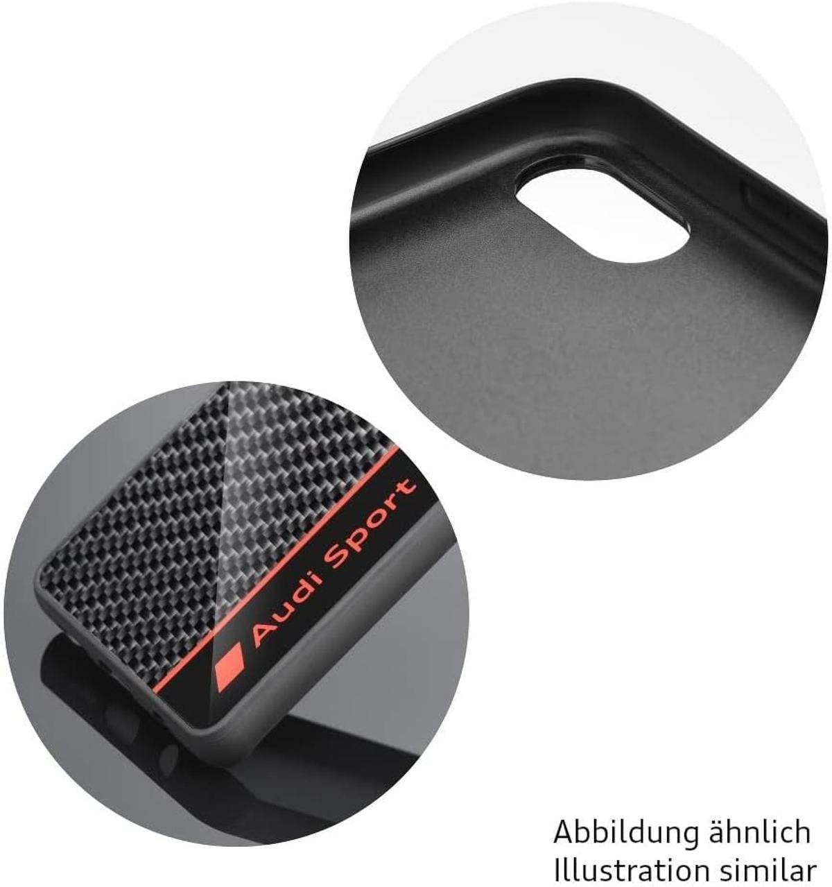 Audi Sport Handyhülle iPhone 15 Pro Max Stoßabsorbierende Hülle schwarz Carbon