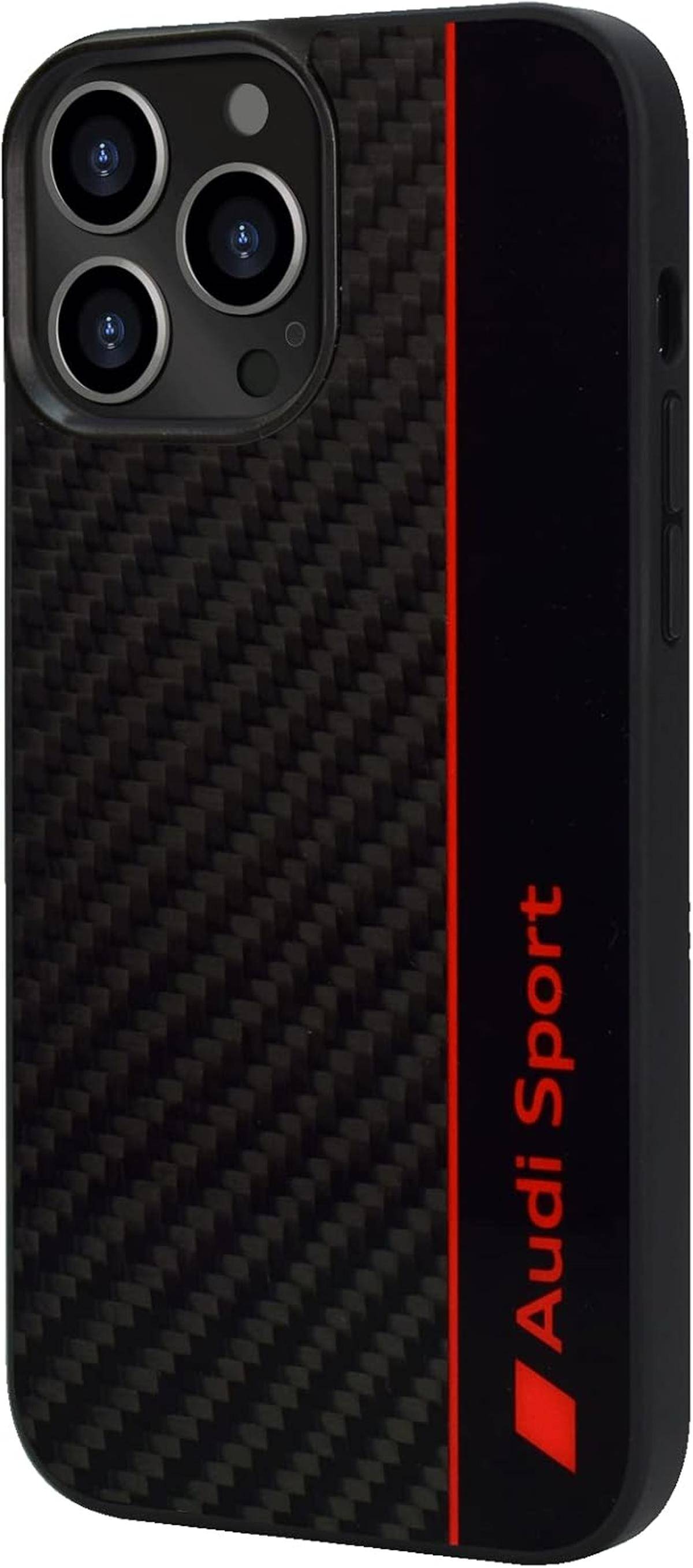 Audi Sport Handyhülle iPhone 15 Pro Max Stoßabsorbierende Hülle schwarz Carbon