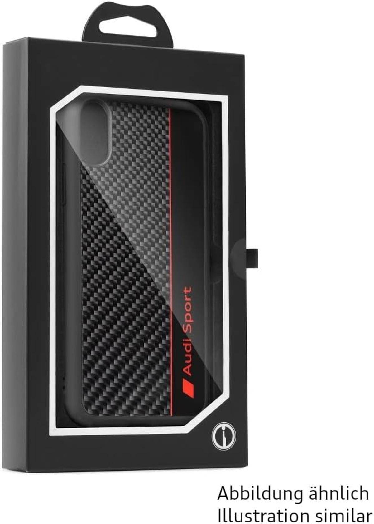 Audi Sport Handyhülle iPhone 15 Pro Max Stoßabsorbierende Hülle schwarz Carbon