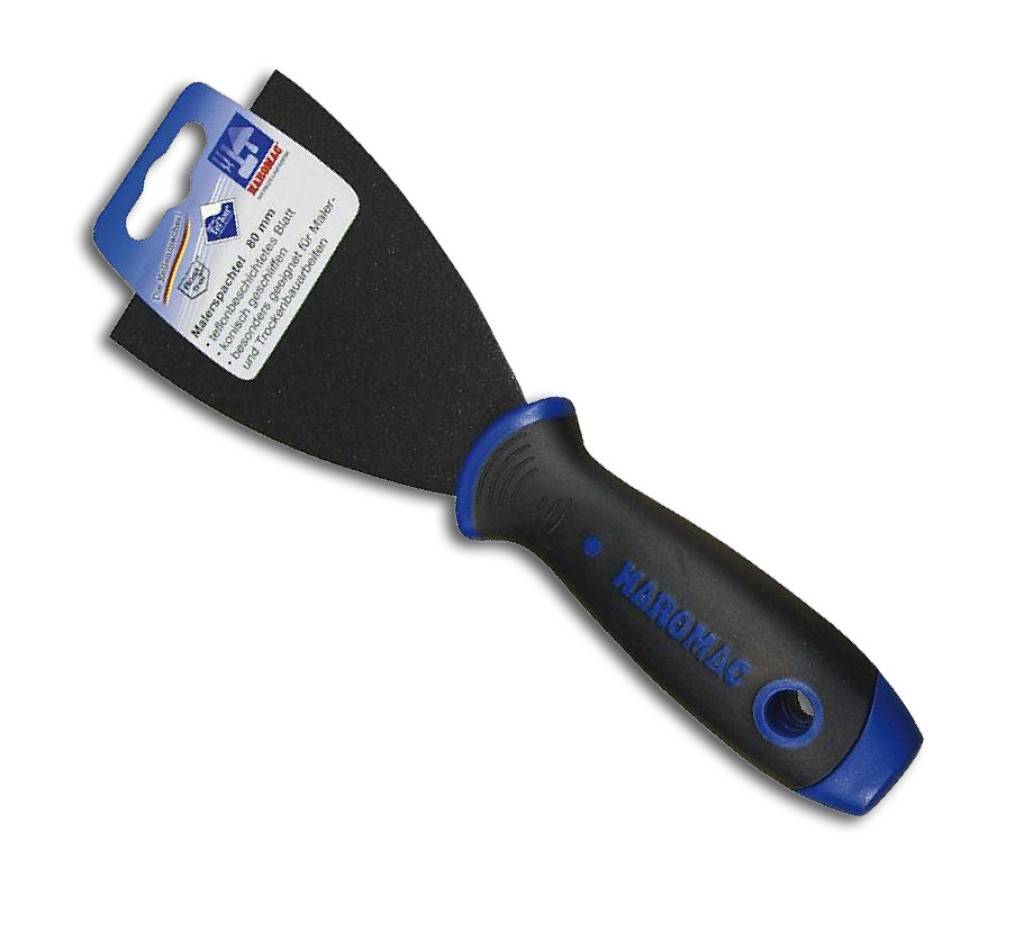 Malerspachtel, PTFE-beschichtetAusführung Blatt aus rostfreiem Edelstahl mit PTFE-Beschichtung und 2-Komponenten-Heft.