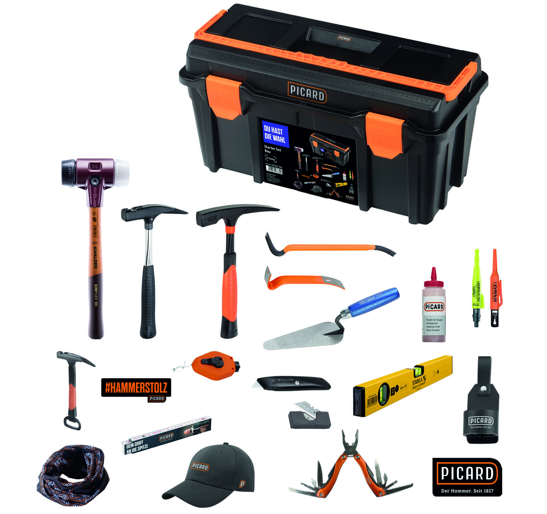 PICARD Starter Set Bau im Kunststoffkoffer 21-teilig Nr. 0070021-030