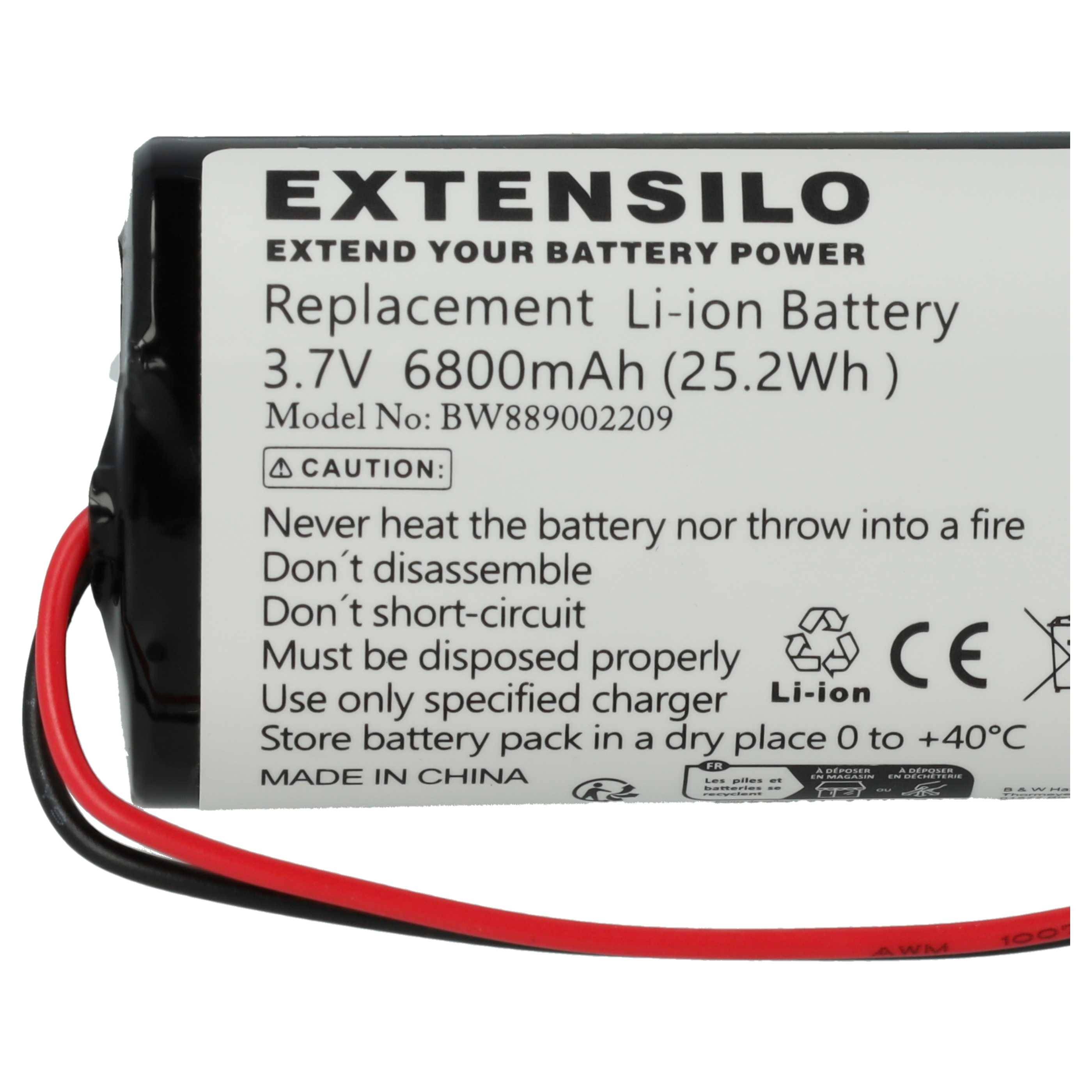EXTENSILO 2x Akku kompatibel mit Abathe Tischlampe, Nachttischlampe (6800 mAh, 3,7 V, Li-Ion)