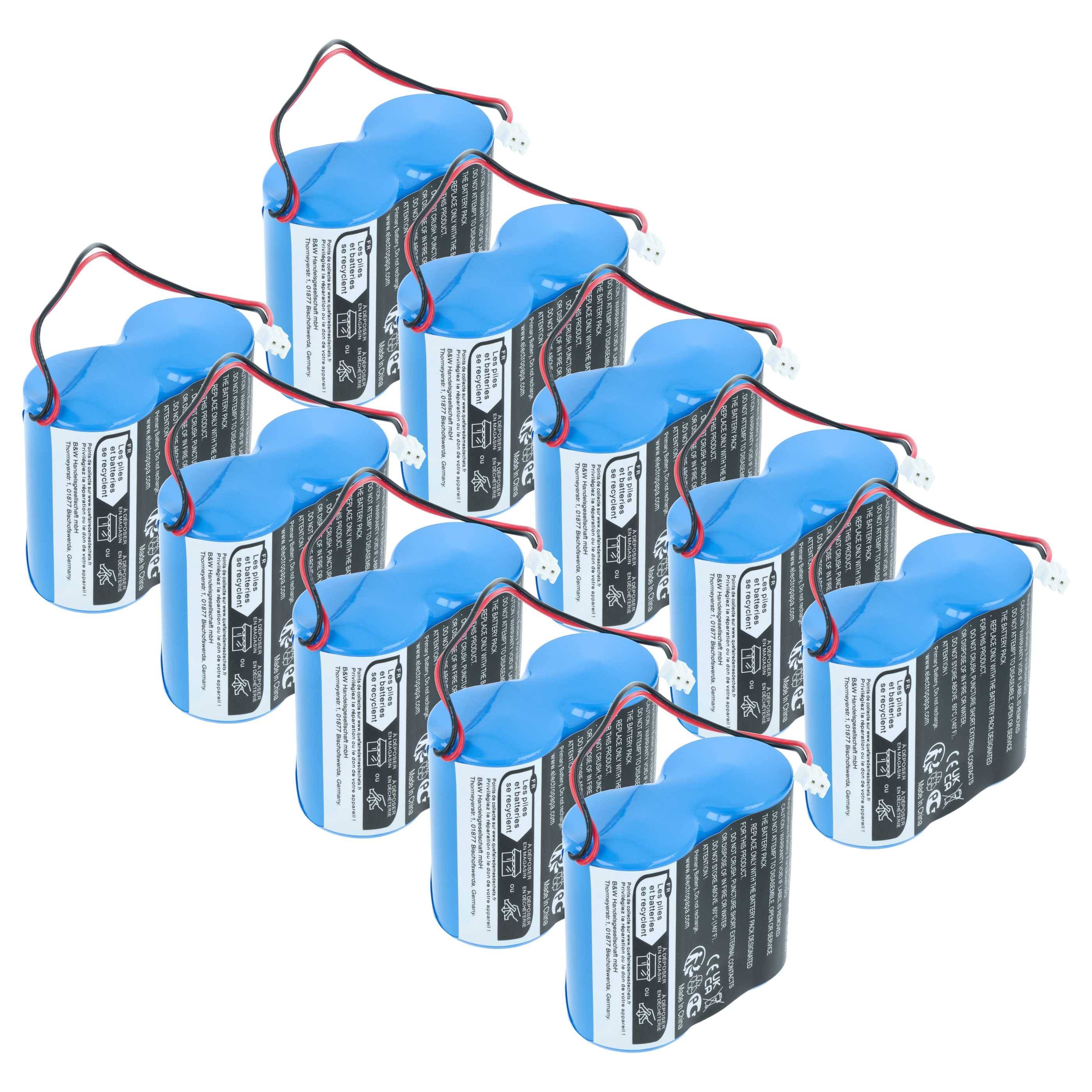 vhbw 10x Batterie kompatibel mit Siemens MAG 8000 Messgerät (27000 mAh, 3,6 V, Li-MnO2)