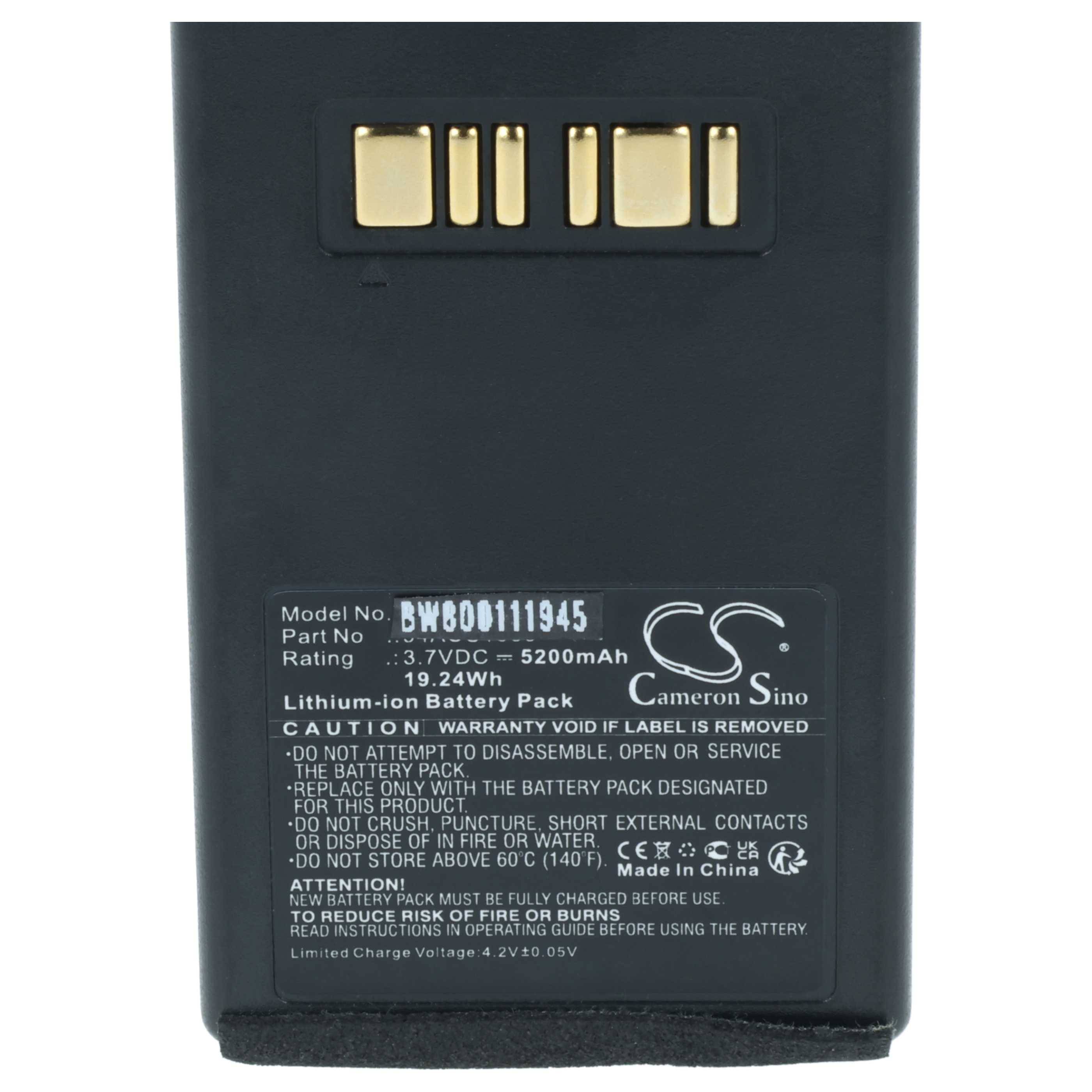 vhbw 2x Akku Ersatz für Datalogic 94ACC1386, BT-26, BT-10 für Barcodescanner POS (5200 mAh, 3,7 V, Li-Ion)