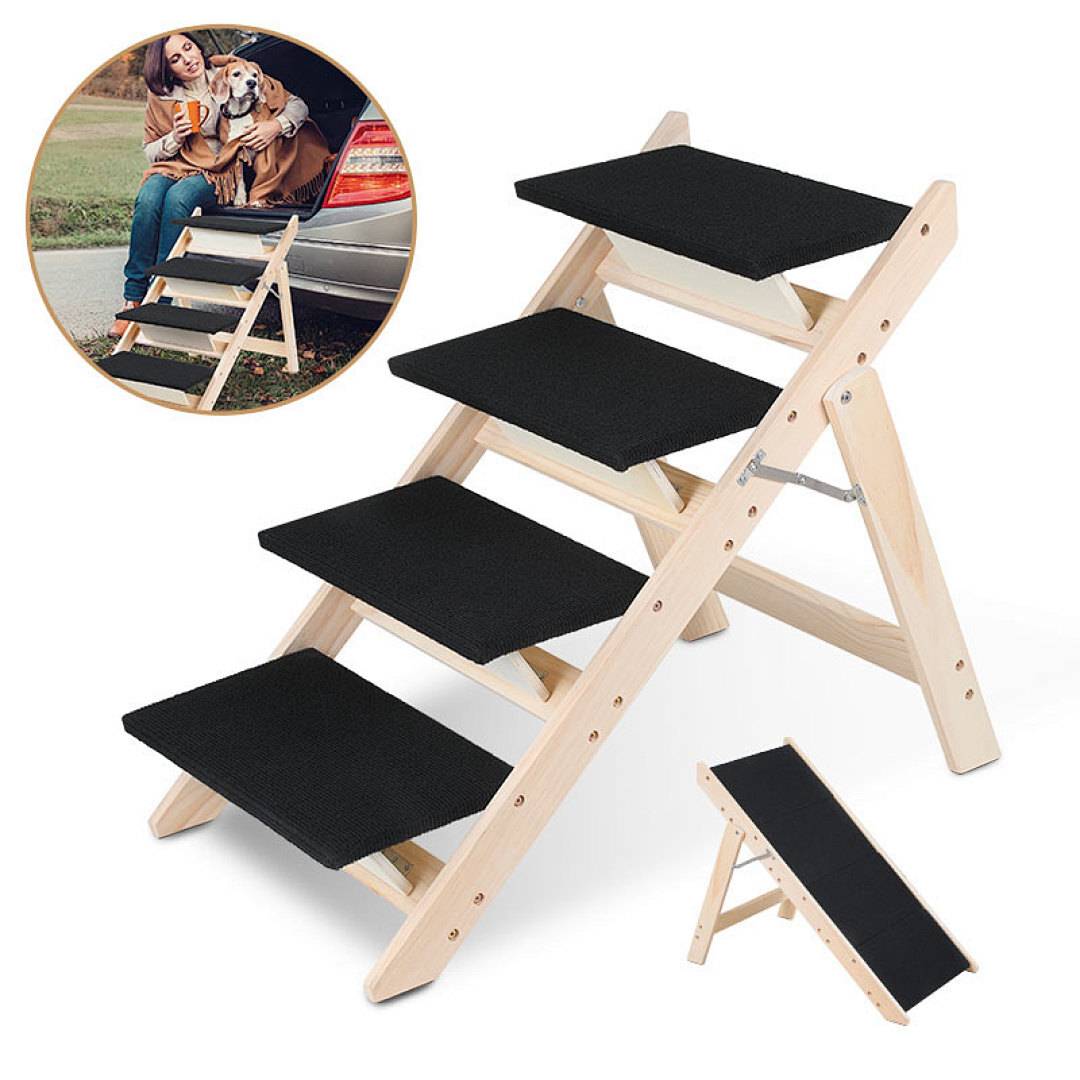 Hundetreppe Hunderampe 2 in 1 Faltbar Einstiegshilfe Tiertreppe Tierrampe Haustiertreppe Rampe Einstieghilfe