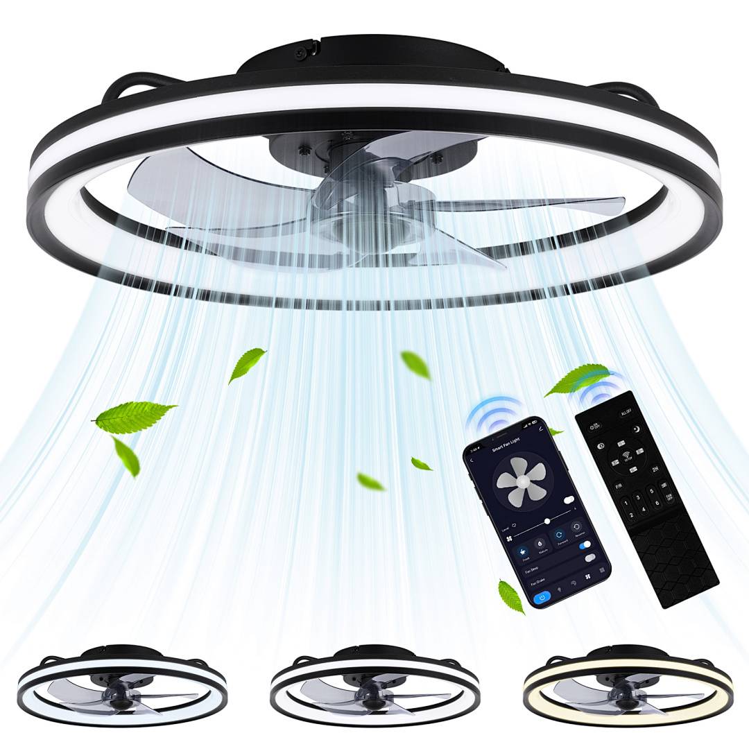 Deckenventilator LED Deckenlampe Ventilator mit Beleuchtung Fernbedienung Schlafzimmer Lüfter mit Fernbedienung Dimmbar