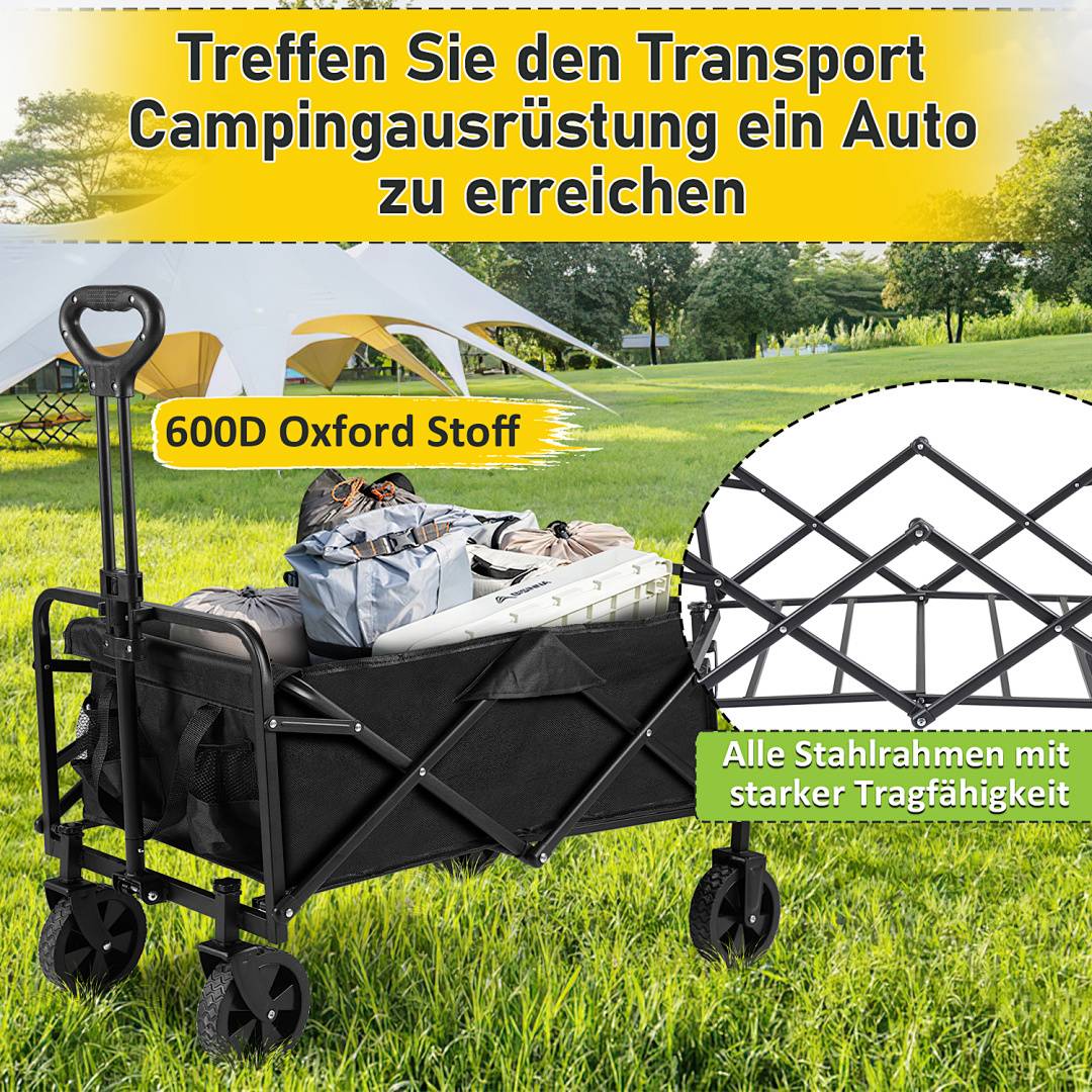 Bollerwagen Handwagen Transportwagen Faltbar Strandwagen Gartenwagen Gerätewagen Offroad Transportkarre Schubkarre
