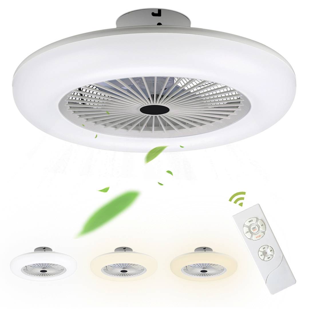 80W Deckenventilator mit Fernbedienung LED Beleuchtung Deckenlampe Licht Lüfter Lampe Fan