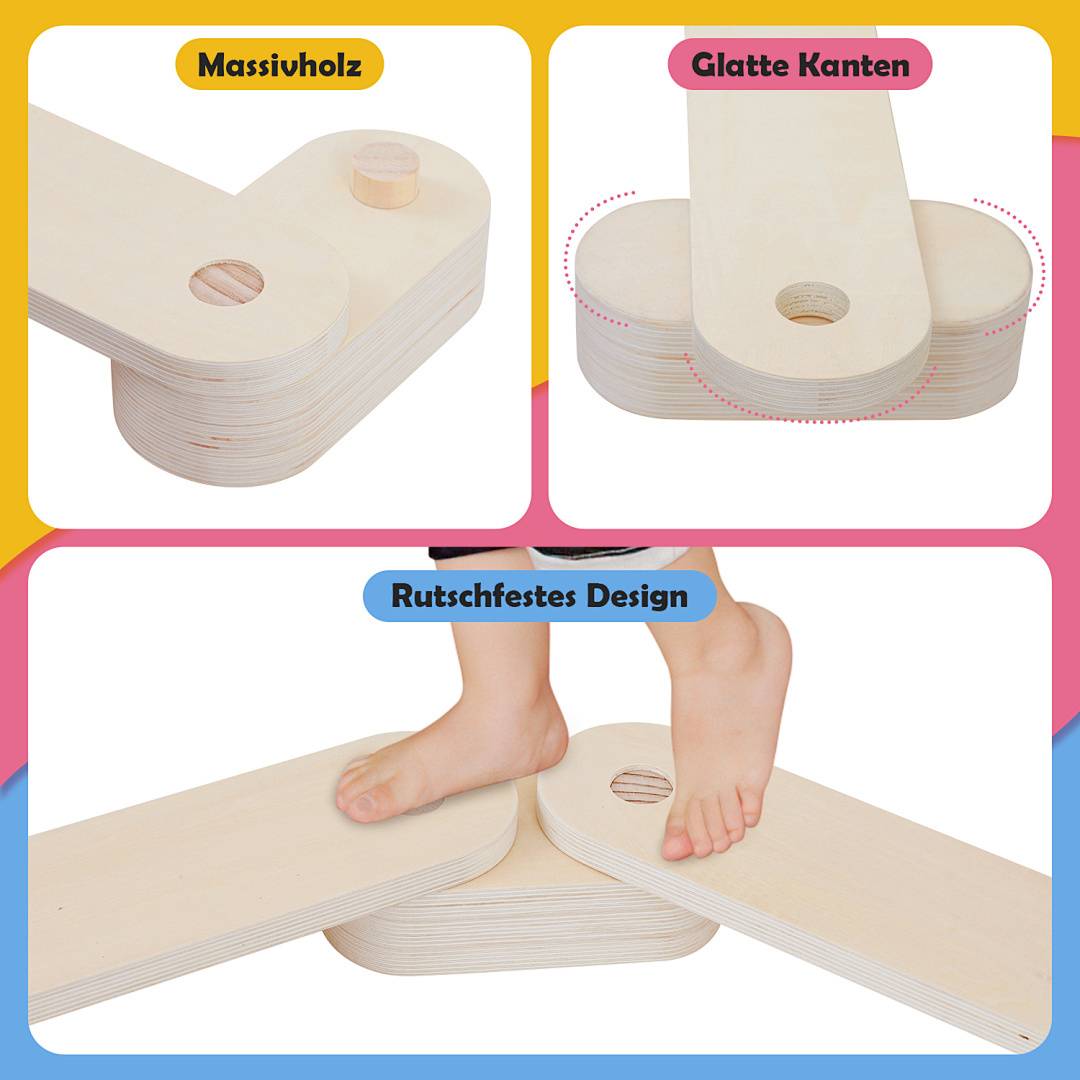 Balancierbalken Kinder Balancierbretter Balance BalaceBoard Holzwaagenbalken Holz Board Waagentrittsteinen