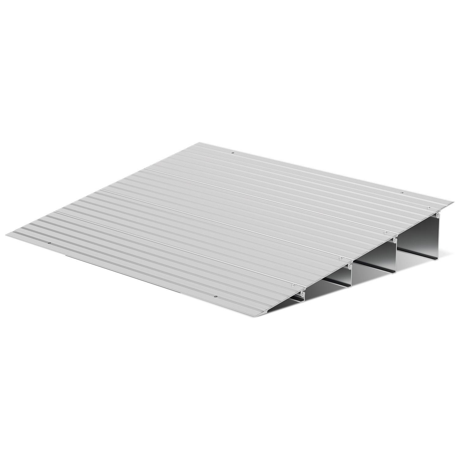 Türschwellenrampe, Rollstuhlrampe Aluminium mit verstellbarem Rampendesign & 360 kg Tragkraft, Bordsteinrampe rutschfest für Rollstuhl, Kinderwagen