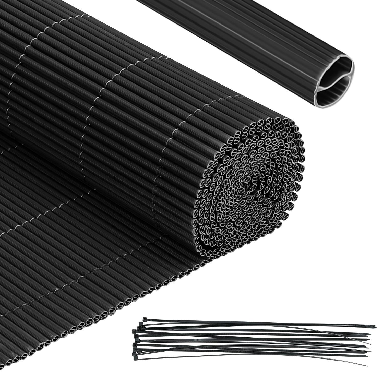 160x500cm PVC Sichtschutzmatte Bambus Sichtschutz Garten Sichtschutzzaun Balkon Zaun Windschutz Balkonverkleidung Grau
